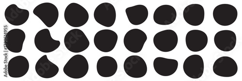 bloob shape organic, collection from abstract forms for design and paint, liquid silhouetee drop in modern style, Basic stains isolated elements on white background