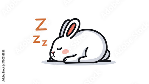 Adorable Sleeping Bunny Vector Icon for Graphic Design Projects