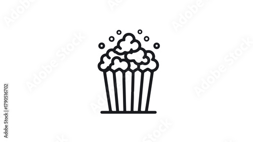 Delicious Popcorn Solid Icon Vector Illustration