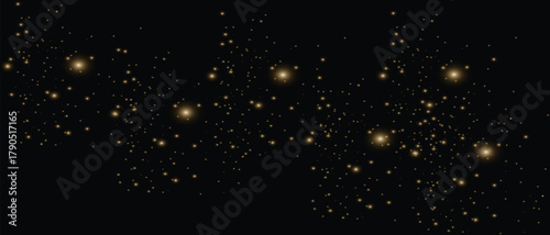 Abstract golden light background with snow particles in motion for a bright Christmas night celebration