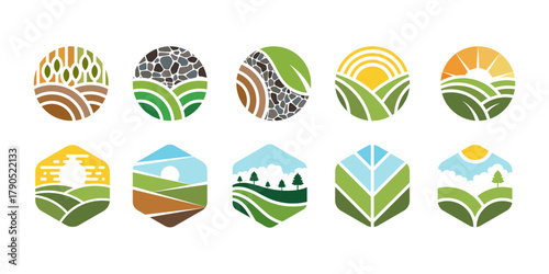 Landscape Logo Set Vector Design