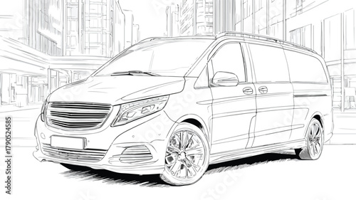 Luxury Van and Limousine Airport Transfer Service Vector Design