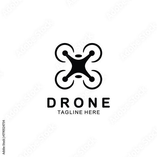 Modern drone logo design with text placeholder