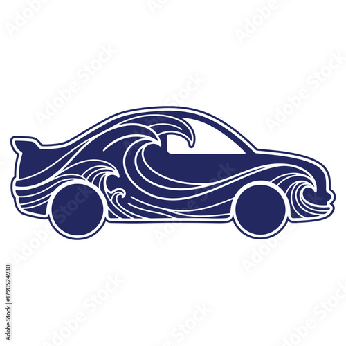 Automotive Innovation Water Design Symbolizing Flowing Forward Motion and Speeding Ahead Creatively Concept Represents the Automotive Industry