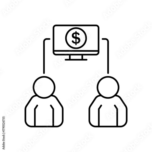 Icon a p2p lending, isolated against a clean background.