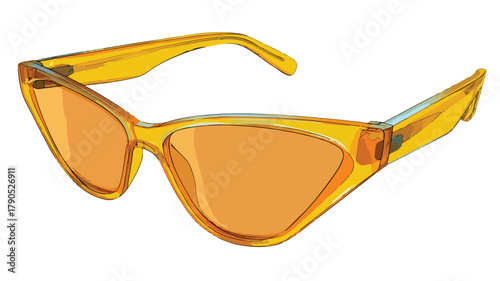 Stylish Shaped Sunglasses for Eye Protection Vector With Outline