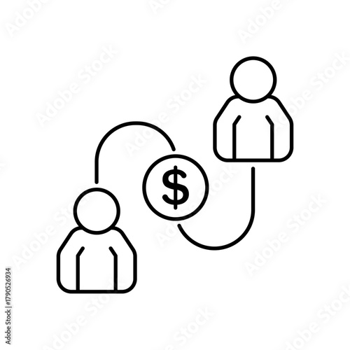 Icon a peer to peer, isolated against a clean background.