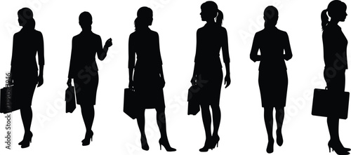 Business silhouettes, corporate professionals, briefcase holders, walking posture, teamwork concept, leadership, diversity, career, success, ambition, office culture, formal attire