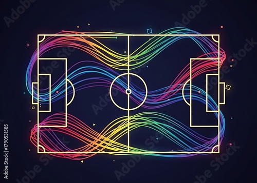 Colorful Soccer Wave Pattern Background