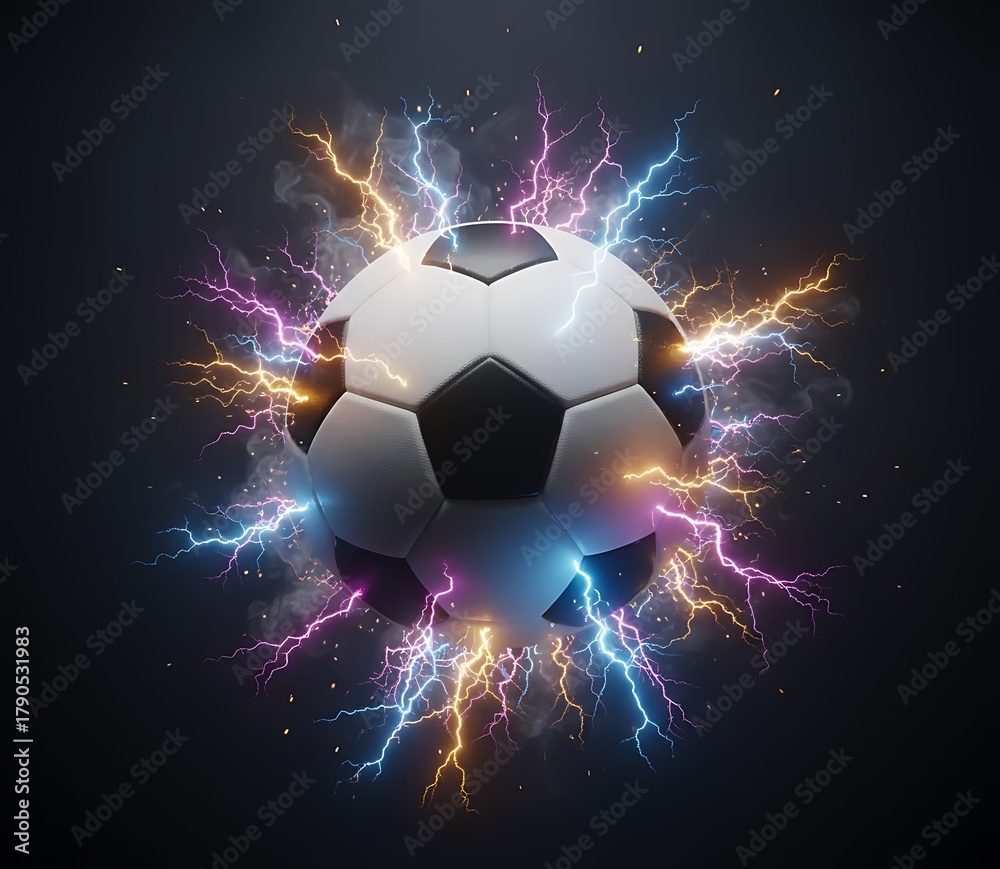 Fototapeta premium Electric Soccer Lightning Background