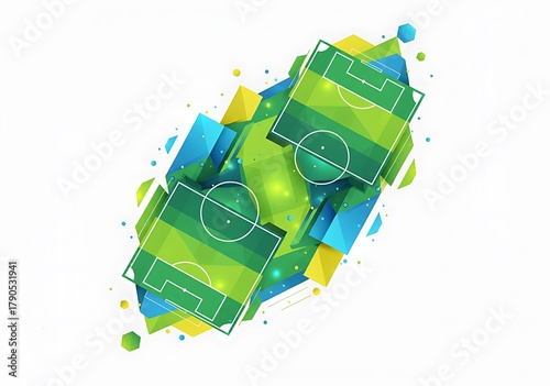 Colorful Polygonal Soccer Background