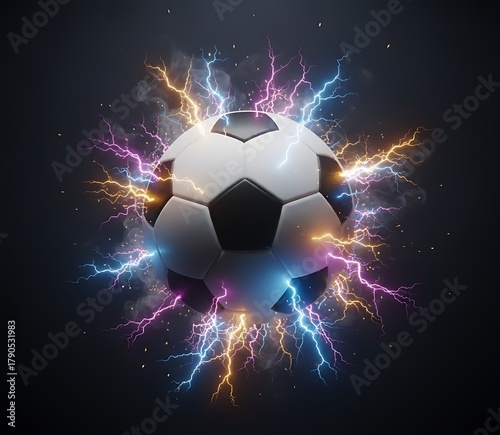 Electric Soccer Lightning Background
