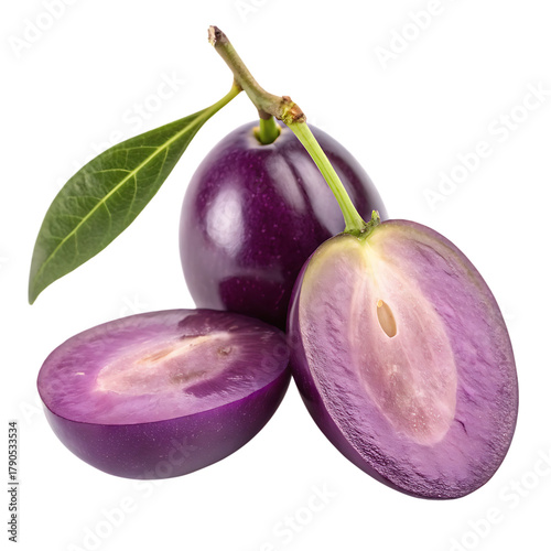 A whole java plum isolated on a transparent background

