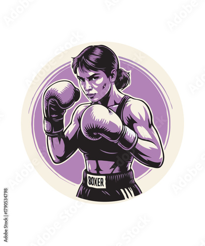 Strong Woman Boxer T Shirt Design