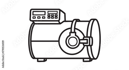 Autoclave sterilization equipment outline icon vector
