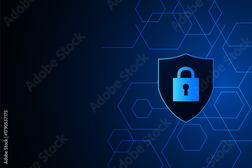 Cyber security technology concept , Shield With Keyhole icon , personal data , vector illustration.	