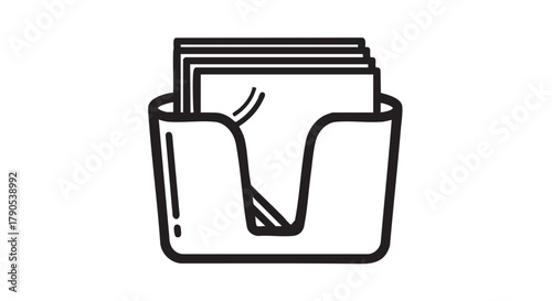 28. Cocktail napkins holder outline icon vector
