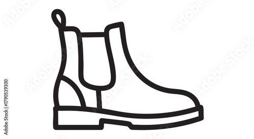 Chelsea boots outline icon vector
