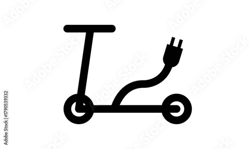 Piktogramm E-Scooter – Symbol für Elektromobilität, Sharing, Verkehr und Stadtplanung, Vektorillustration, schwarz