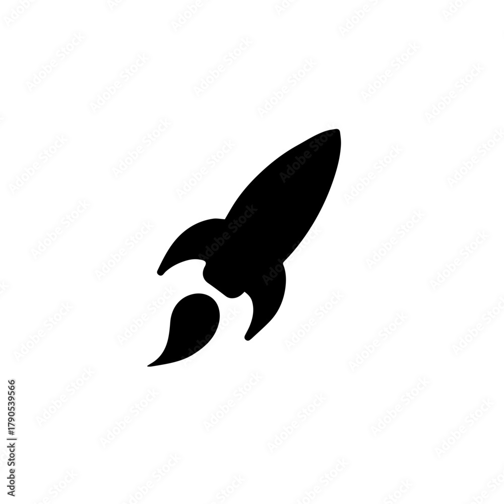 Naklejka premium Minimal Rocket Icon