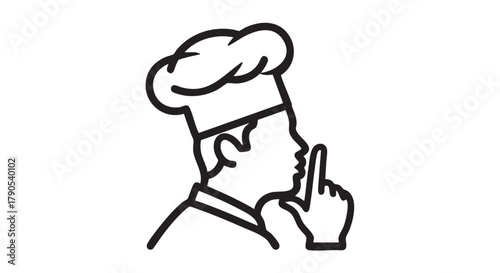 23. Chef kiss gesture outline icon vector
