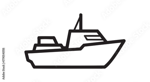 Ship boat outline icon vector
