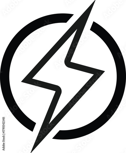 Lightning Bolt Icon Set. Power, Energy, and Speed Symbols. Fast Charge and Critical Alert sign. High Voltage and Danger Warning Icons collection