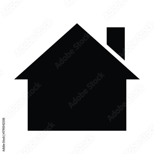 This is a simple black house icon. It represents a home, building, or real estate concept and is commonly used in websites, apps, and user interfaces to indicate a homepage or residential property.