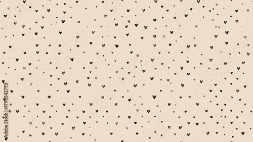 Hand drawn hearts creating seamless love pattern background. heart vector pattern