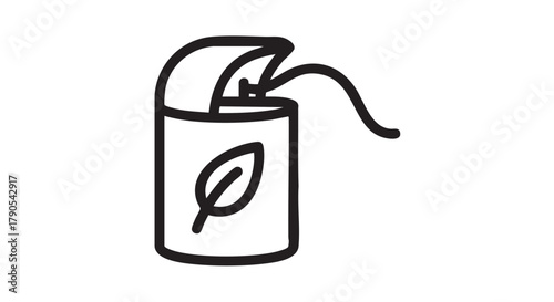 Biodegradable dental floss container outline icon vector
