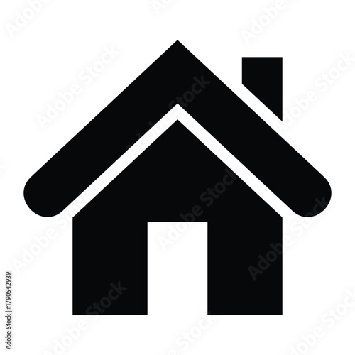 This is a simple black house icon. It represents a home, building, or real estate concept and is commonly used in websites, apps, and user interfaces to indicate a homepage or residential property.