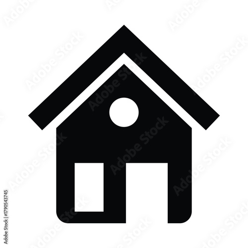 This is a simple black house icon. It represents a home, building, or real estate concept and is commonly used in websites, apps, and user interfaces to indicate a homepage or residential property.