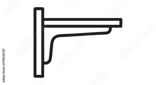 Shelf bracket outline icon vector
