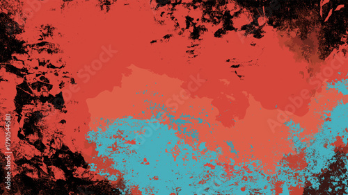 Grunge textured wall surface showing peeling paint and cracks. Vector grunge texture background or wallpaper