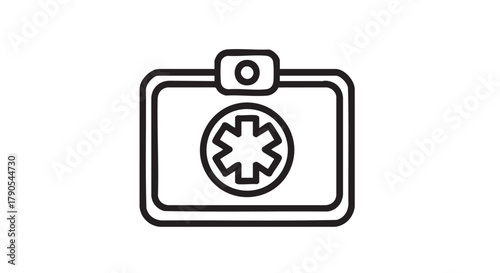 Emergency medical badge outline icon vector
