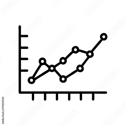 Graph lines illustrating data trends, showcasing upward movement and fluctuations, representing analytical insights and business growth in a clear visual format