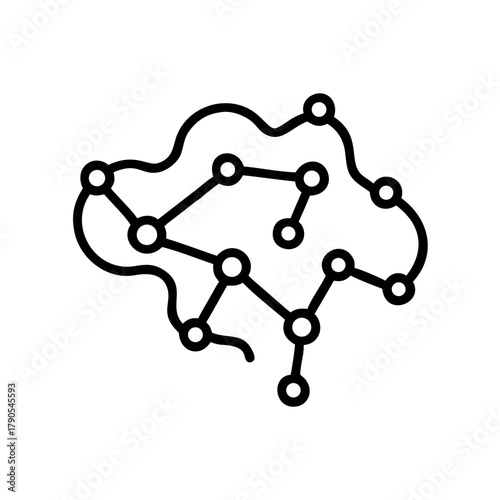 Neural map illustration depicting interconnected nodes and pathways, showcasing complex relationships and data flow in a visually engaging manner, ideal for technology and neuroscience themes