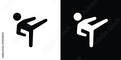 Cuadro en lienzo Kung fu icon – stock vector 10 eps.