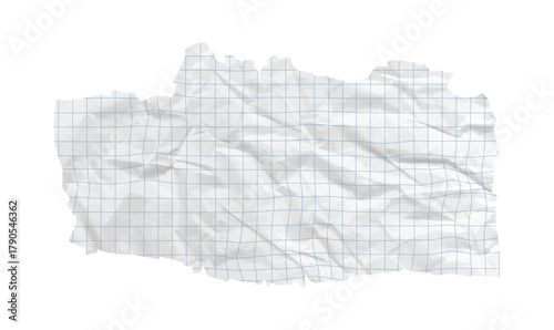 Torn paper sheet with grid and square lines for scrapbook or notebook craft by math students. Vintage gray fragment of lined check bg paper for diary, letter, or cartoon notice design. Vector