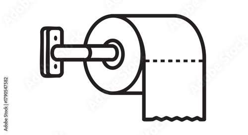 Toilet paper holder outline icon vector
