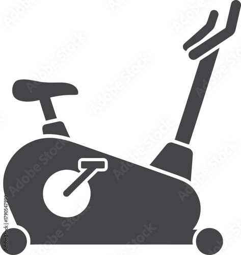 Illustration of stationary exercise bike isolated on white background for fitness and health