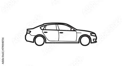 13. Car sedan outline icon vector
