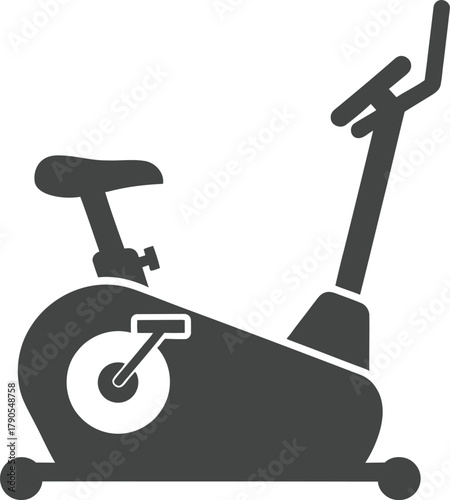 Illustration of stationary exercise bike isolated on white background for fitness and health
