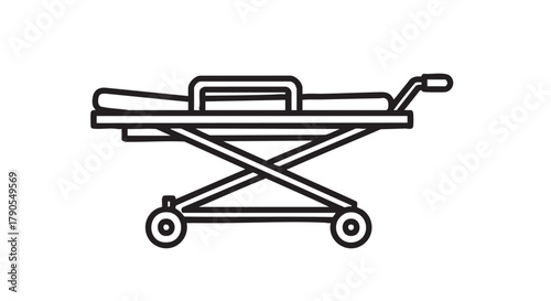 Ambulance stretcher outline icon vector
