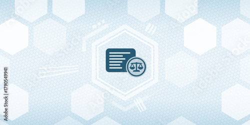 Legal Document and Text Content Law Header Icon Vector with Focus on Statutory Regulations and Legislation