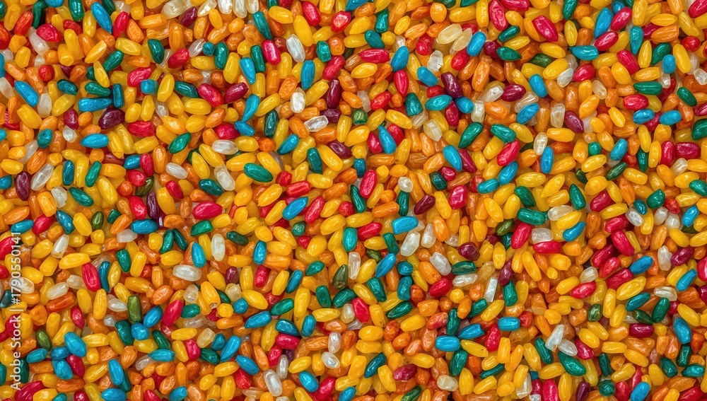 Fototapeta premium Festival of colors celebration with vibrant multicolored rice grains for holi party decor and indian cultural festivities