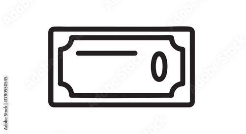 Paper bill outline icon vector
