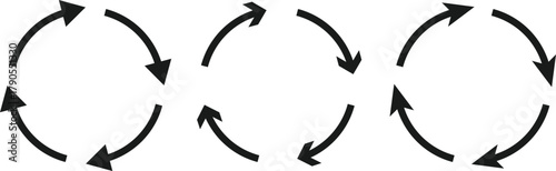 Circular Arrow Icon Set. circle arrows icons collection. Refresh, Reload symbol