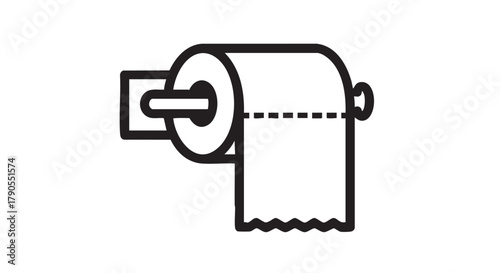 Toilet paper holder outline icon vector
