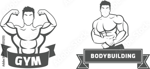 14Gym and Bodybuilding Monochrome Logos